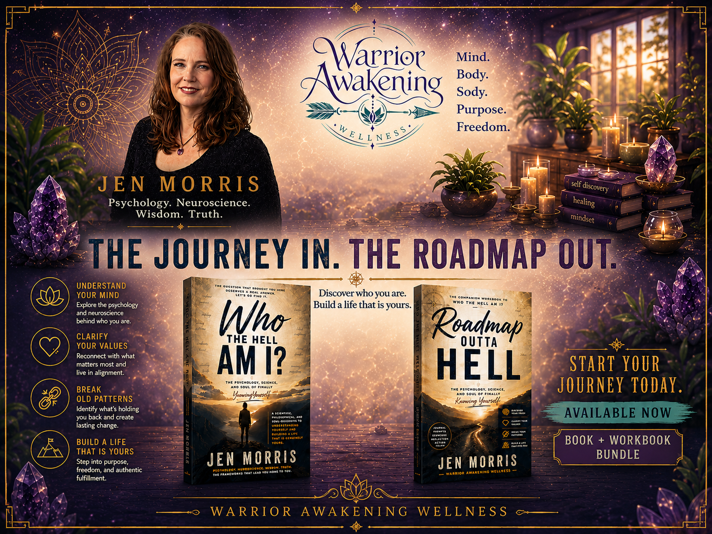 Jen Morris — Who The Hell Am I? & Roadmap Outta Hell (Book + Workbook Bundle)
